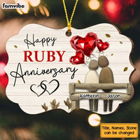 Personalized Happy Ruby Anniversary Couple Benelux Ornament 29034 thumb 1