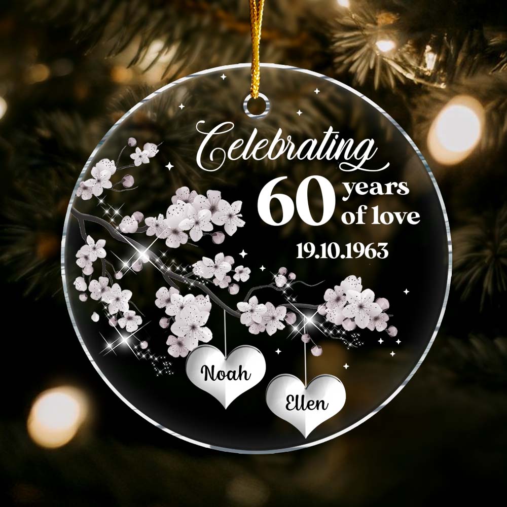 60th wedding deals anniversary christmas ornament