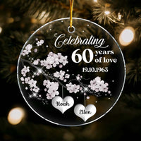 Personalized 60th Anniversary Gift For Couple Family Tree Circle Ornament 29037 thumb 1