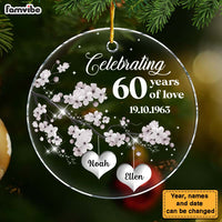 Personalized 60th Anniversary Gift For Couple Family Tree Circle Ornament 29037 thumb 1