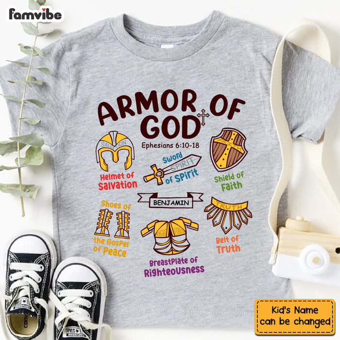 Personalized Gift For Grandson Armor Of God Kid T Shirt 29038 1