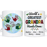 Personalized World Greatest Grandpa Hands Down Mug 29039 thumb 1