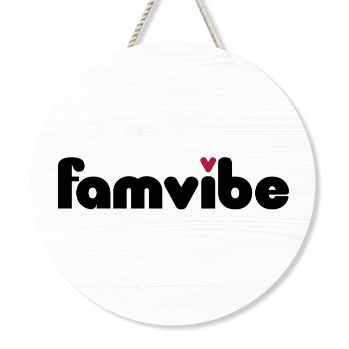 Personalized Famvibe Round Wood Sign 29043 1