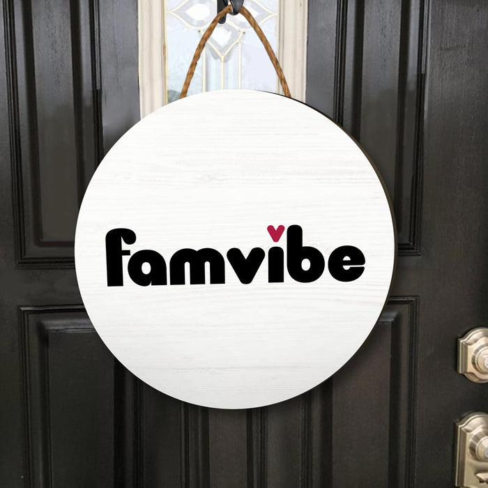 Personalized Famvibe Round Wood Sign 29043 1