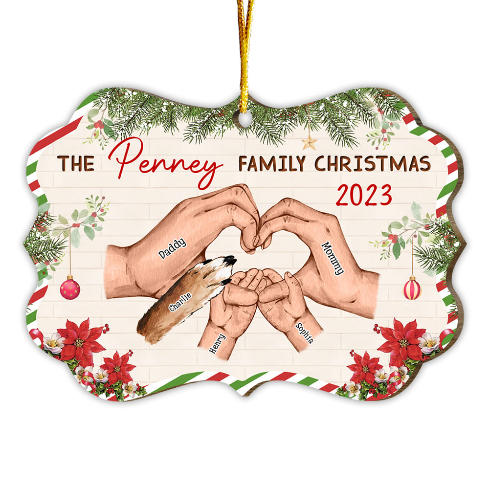 Personalized Family Hands Family Christmas Benelux Ornament 29052 Primary Mockup