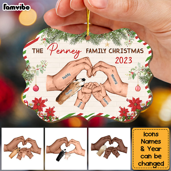 Personalized Family Hands Family Christmas Benelux Ornament 29052 1