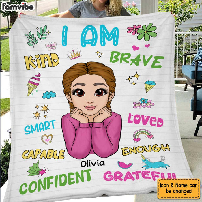 Personalized Gift For Granddaughter I Am Kind Blanket 29053 1