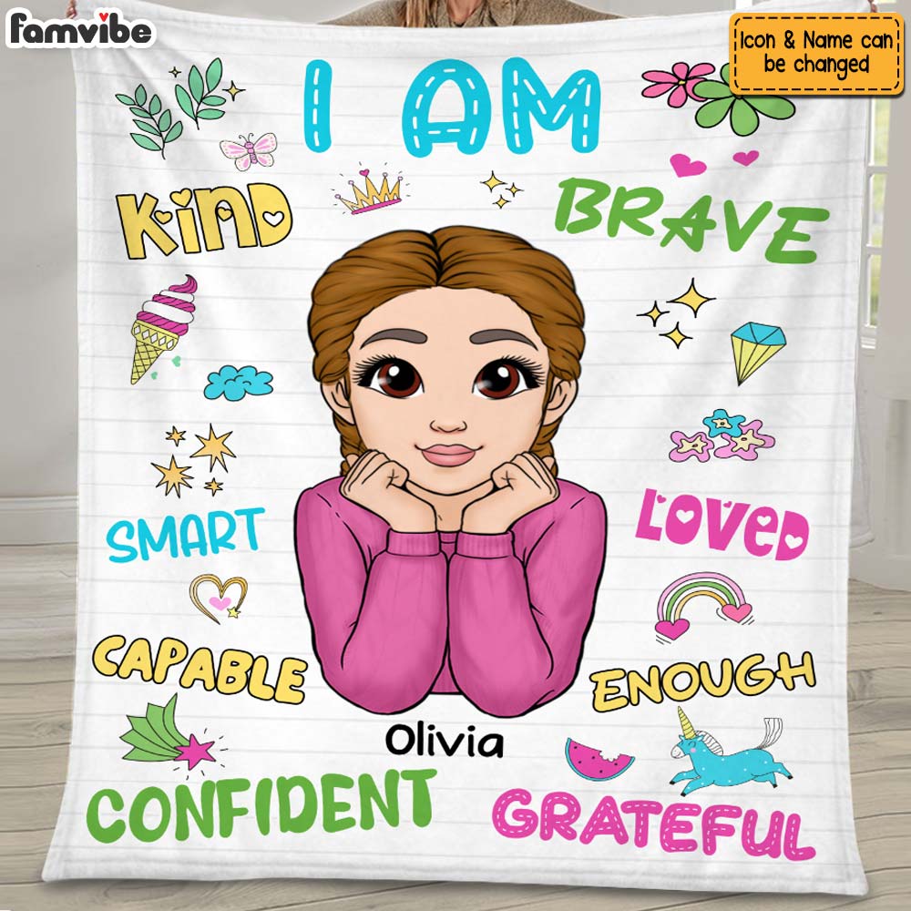 Personalized Gift For Granddaughter I Am Kind Blanket 29053 Primary Mockup