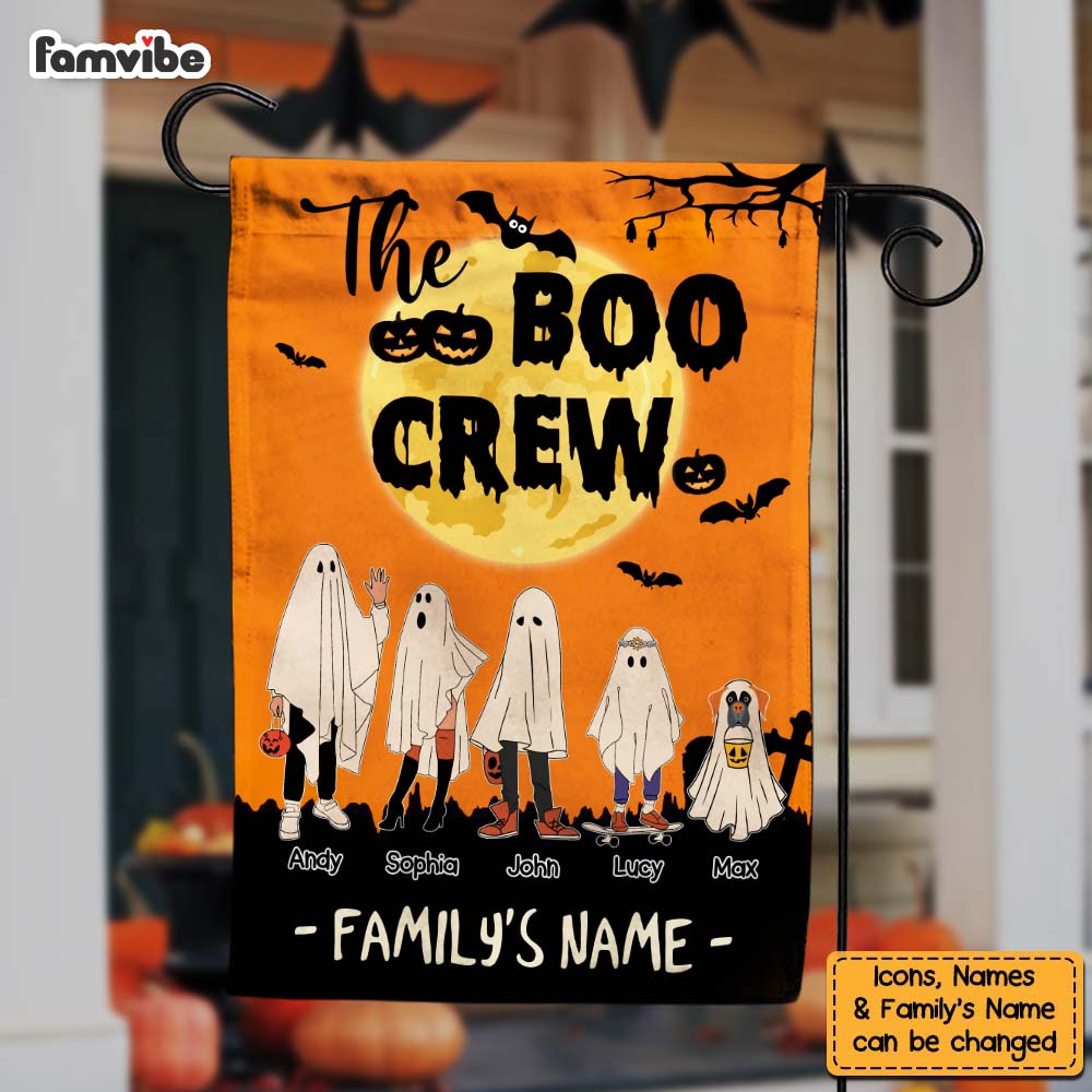 Personalized Halloween Gift For Family The Boo Crew Flag 29056 Primary Mockup