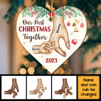 Personalized First Christmas Together For Single Parent Heart Ornament 29057 thumb 1