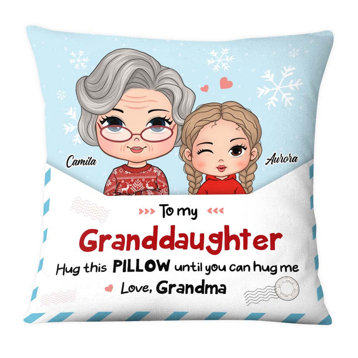 Personalized Hug This Pillow Until You Can Hug Me Granddaughter 29058 1