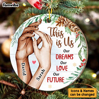 Personalized Christmas Gift For Couple This Is Us Love Hands Circle Ornament 29059 thumb 1
