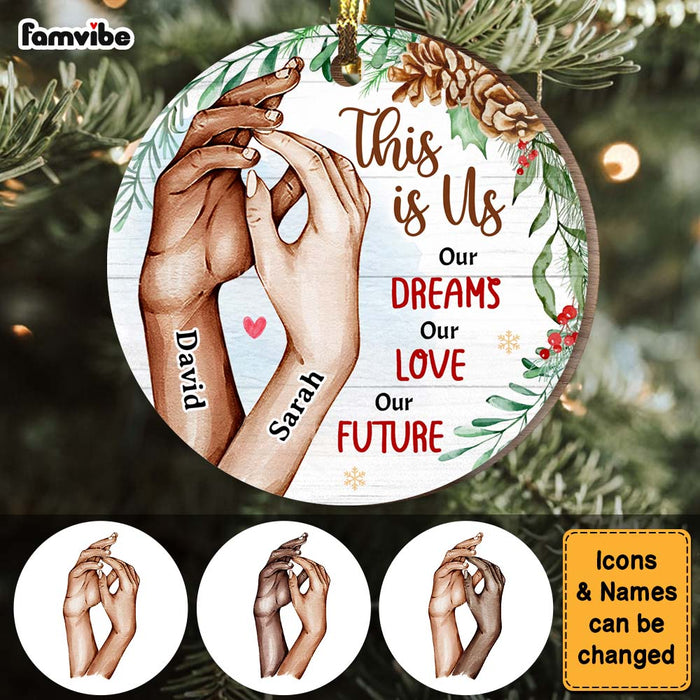 Personalized Christmas Gift For Couple This Is Us Love Hands Circle Ornament 29059 1