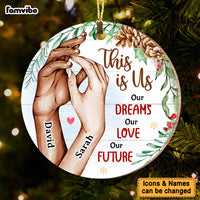Personalized Christmas Gift For Couple This Is Us Love Hands Circle Ornament 29059 thumb 1