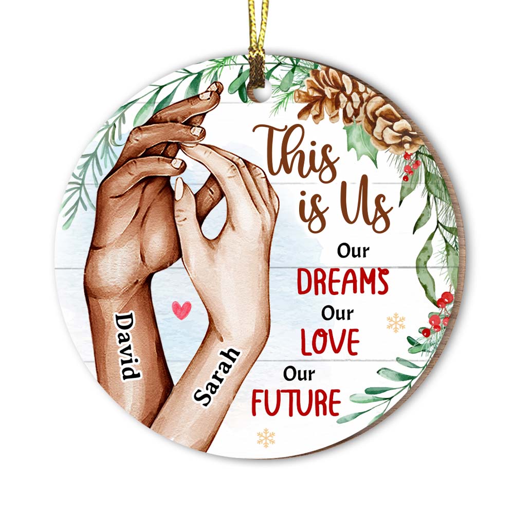 Personalized Christmas Gift For Couple This Is Us Love Hands Circle Ornament 29059 Primary Mockup