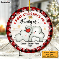 Personalized Baby First Christmas Puzzle Elephant Circle Ornament 29061 thumb 1