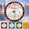 Personalized Baby First Christmas Puzzle Elephant Circle Ornament 29061 1