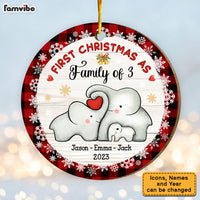 Personalized Baby First Christmas Puzzle Elephant Circle Ornament 29061 thumb 1
