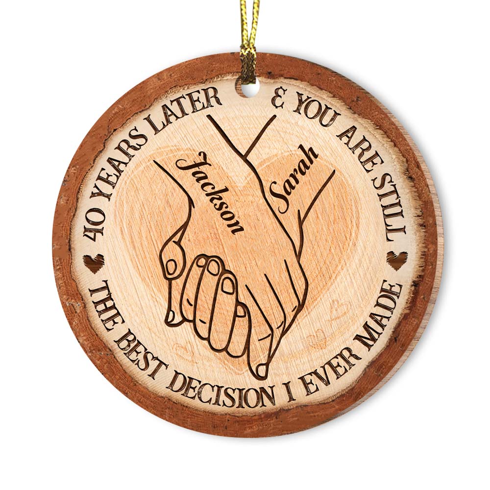 Personalized 40 Years Decision Anniversary Circle Ornament 29064 Primary Mockup