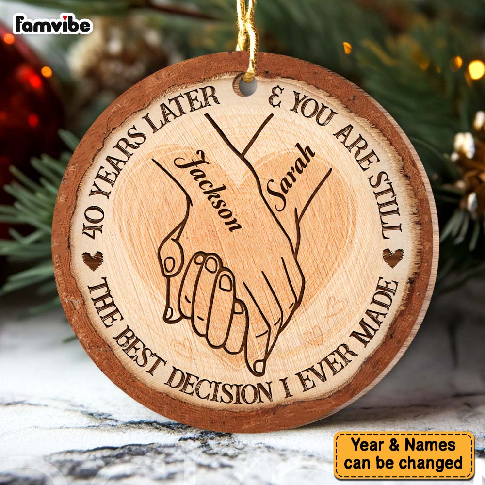 Personalized 40 Years Decision Anniversary Circle Ornament 29064 Primary Mockup