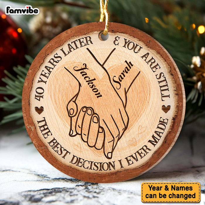 Personalized 40 Years Decision Anniversary Circle Ornament 29064 1