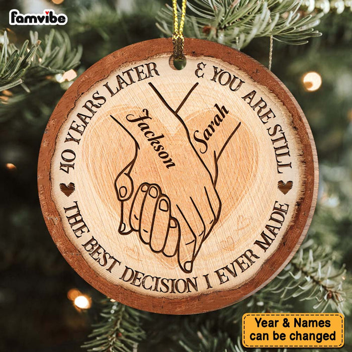 Personalized 40 Years Decision Anniversary Circle Ornament 29064 1