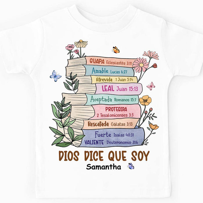 Personalized Gift For Granddaughter God Says I Am Spanish Kid T Shirt 29067 1
