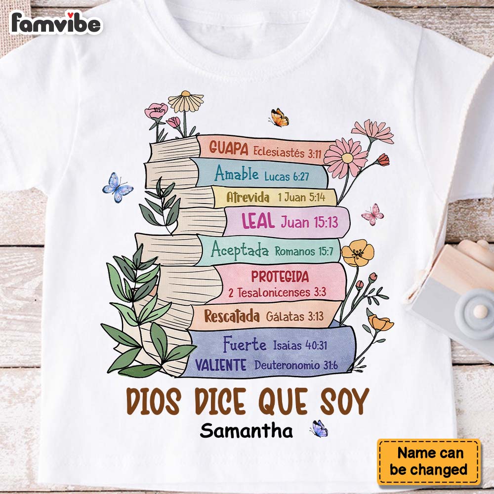 Personalized Gift For Granddaughter God Says I Am Spanish Kid T Shirt 29067 Mockup 2