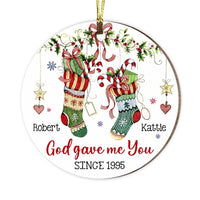 Personalized Gift For Couple God Gave Me You Circle Ornament 29068 thumb 1