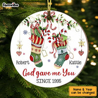 Personalized Gift For Couple God Gave Me You Circle Ornament 29068 thumb 1