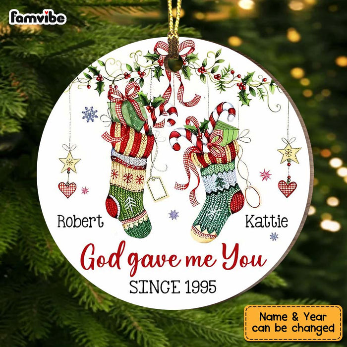 thumbnail image 2 of God Gave Me You Ornament, Personalized Couple Christmas 2 of 13