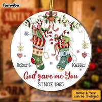 Personalized Gift For Couple God Gave Me You Circle Ornament 29068 thumb 1