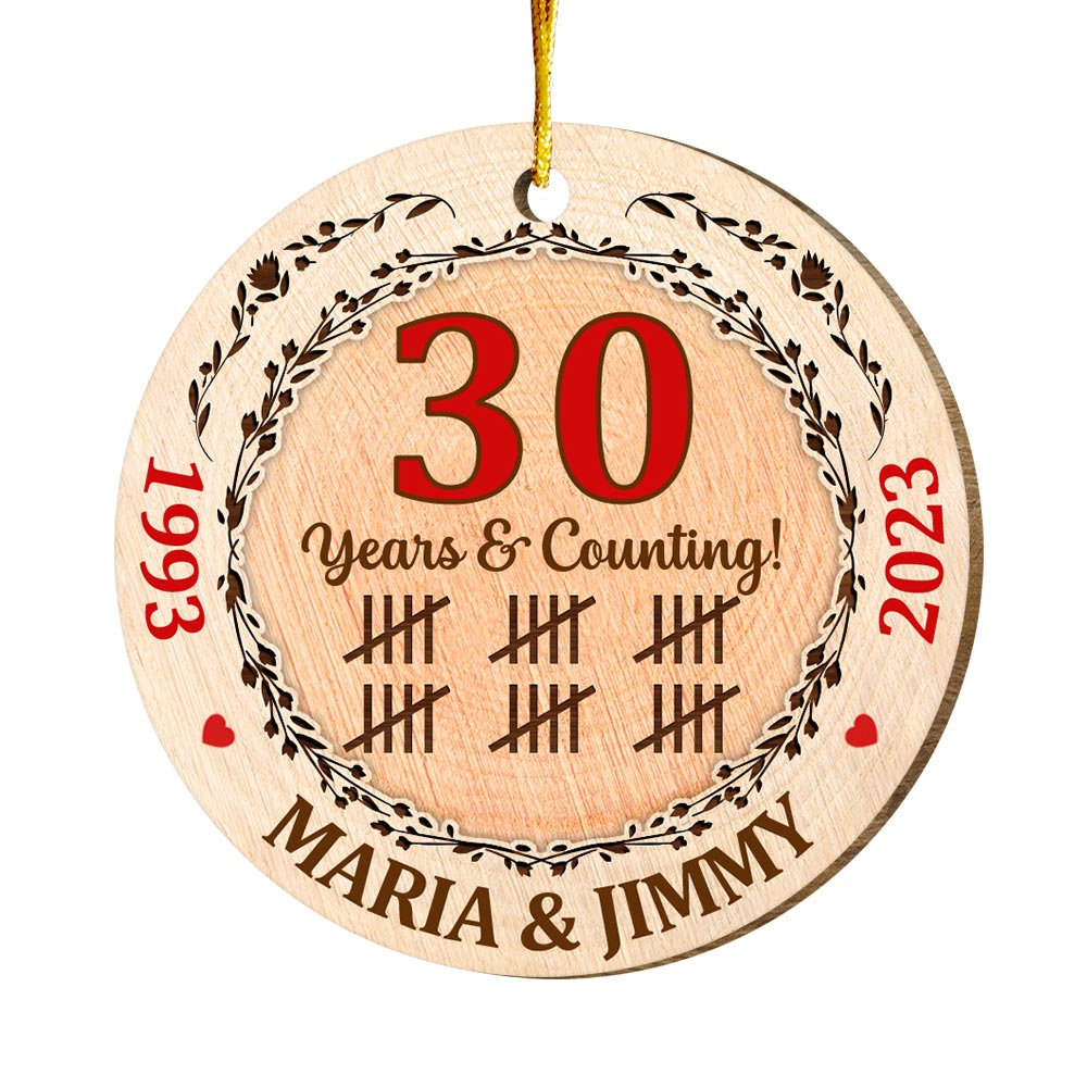Personalized 30 Years Wedding Anniversary Circle Ornament 29069 Primary Mockup