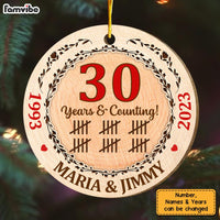 Personalized 30 Years Wedding Anniversary Circle Ornament 29069 thumb 1