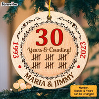 Personalized 30 Years Wedding Anniversary Circle Ornament 29069 thumb 1