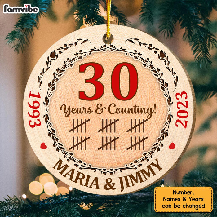 Personalized 30 Years Wedding Anniversary Circle Ornament 29069 1