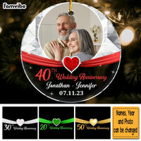 Personalized 40th Anniversary Gift For Couple Upload Photo Circle Ornament 29071 thumb 1