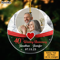 Personalized 40th Anniversary Gift For Couple Upload Photo Circle Ornament 29071 thumb 1