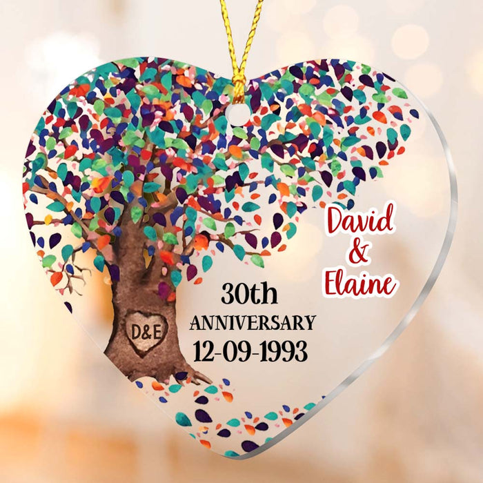 Personalized 30th Anniversary Gift For Couple Tree Heart Ornament 29072 1