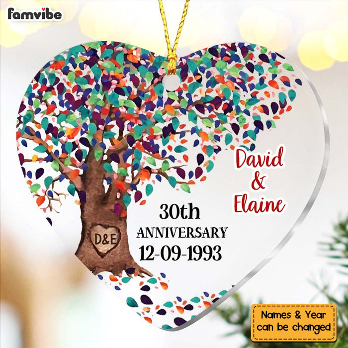 Personalized 30th Anniversary Gift For Couple Tree Heart Ornament 29072 1