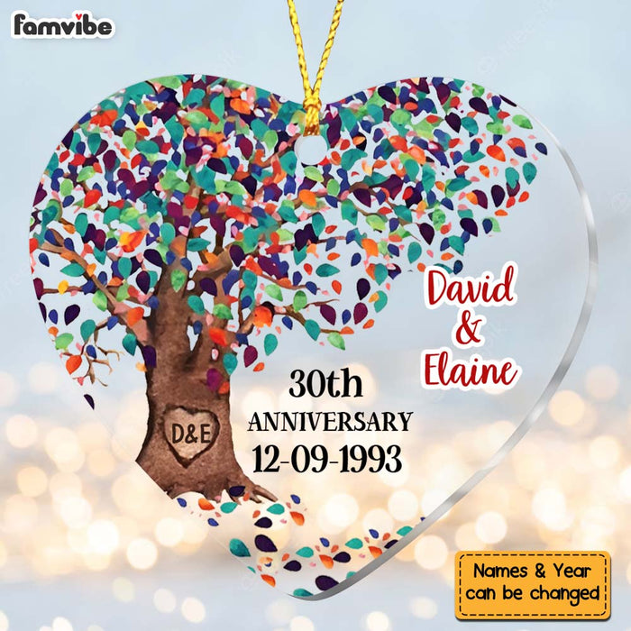 Personalized 30th Anniversary Gift For Couple Tree Heart Ornament 29072 1