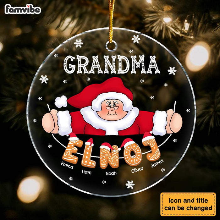 Personalized Gift For Grandma Mrs Claus Cookies Circle Ornament 29074 1