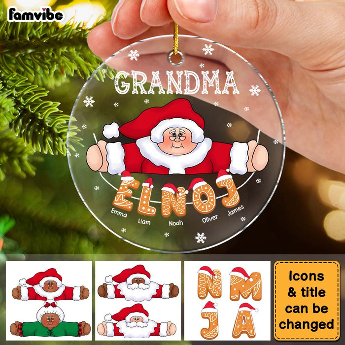 Personalized Gift For Grandma Mrs Claus Cookies Circle Ornament 29074 1
