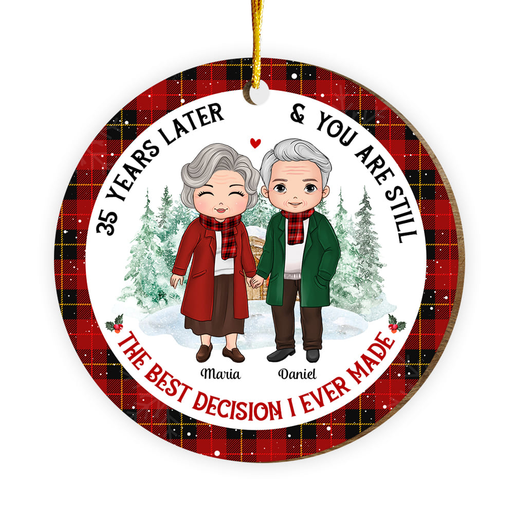 Personalized Anniversary Gift For Couple Circle Ornament 29077 Primary Mockup