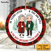 Personalized Anniversary Gift For Couple Circle Ornament 29077 thumb 1