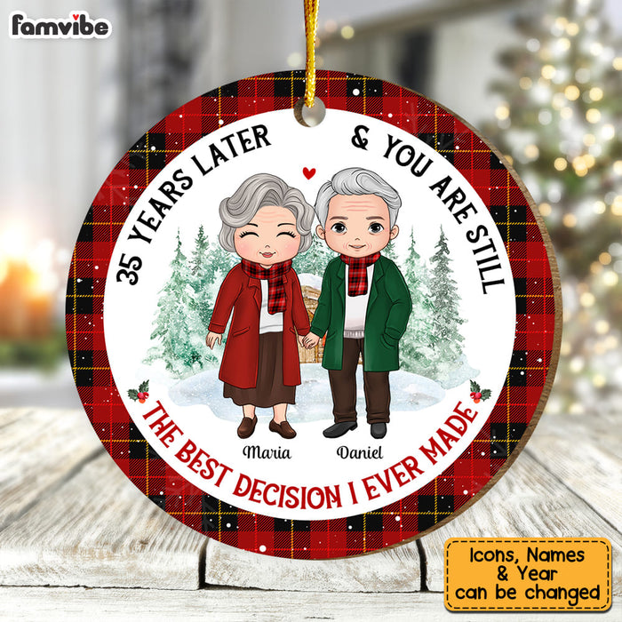 Personalized Anniversary Gift For Couple Circle Ornament 29077 1