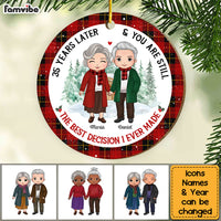 Personalized Anniversary Gift For Couple Circle Ornament 29077 thumb 1