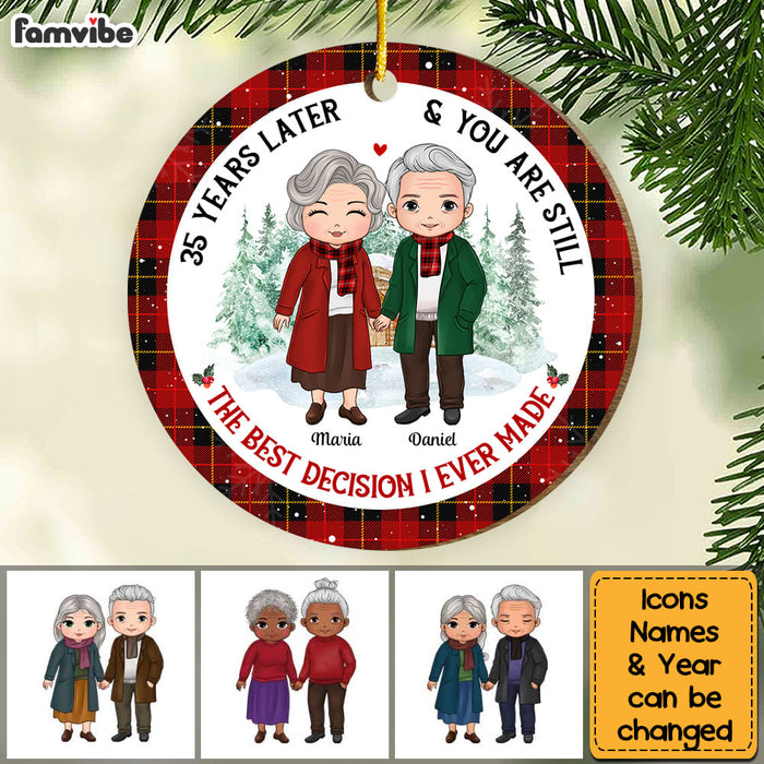 Personalized Anniversary Gift For Couple Circle Ornament 29077 1