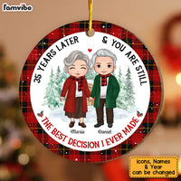 Personalized Anniversary Gift For Couple Circle Ornament 29077 thumb 1