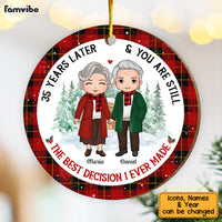 Personalized Anniversary Gift For Couple Circle Ornament 29077 thumb 1